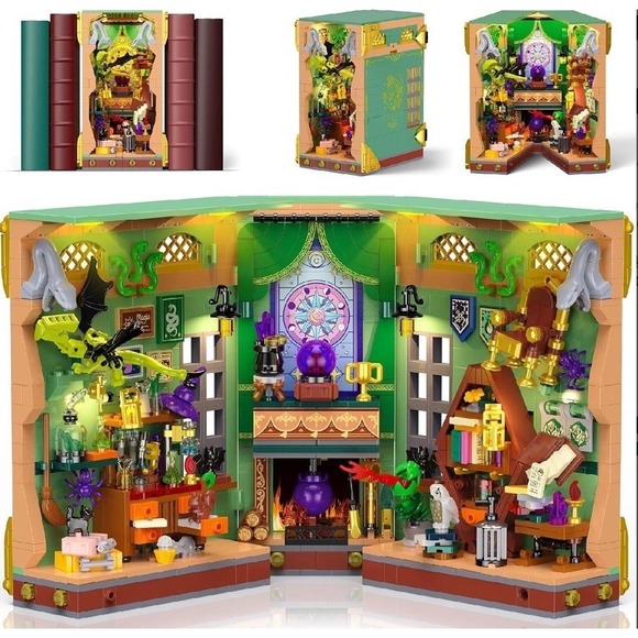 OKKIDY Other - OKKIDY Magic Potion Book Nook Building Set w Light 1033 Pcs DIY Mini Bookend NIB
